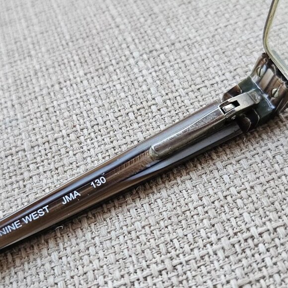 Nine West Vintage Eyeglasses Half Rim Olive/Gold Tone Glasses - Picture 9 of 12